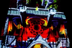 Tableau jeu-vidéo lors du spectacle Couleurs d'été à la cathédrale de Laon