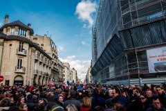 Foule lors de la manifestation en soutien à Charlie Hebdo à Reims