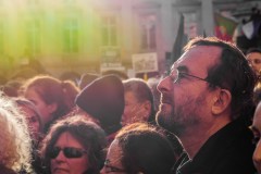 Solennité lors de la manifestation en soutien à Charlie Hebdo à Reims