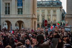 Foule lors de la manifestation en soutien à Charlie Hebdo à Reims