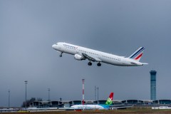 Airbus A321 d'Air France décollant à l'aéroport de Roissy-CDG
