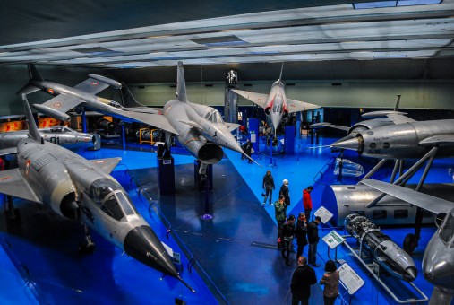 Hall des prototypes au musée de l'air et de l'espace du Bourget.